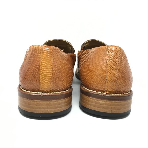 Men\'s David Eden Horsebit Loafers Shoes Size 11 Tan Genuine Crocodile Lizard main image 8